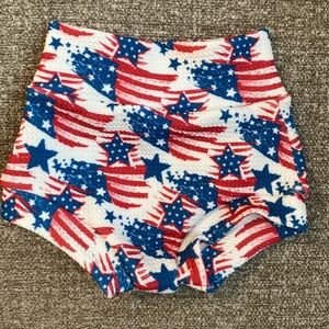Red, white, and blue baby bummies